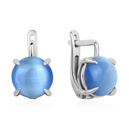 Купить оптом серьги из серебра с кошачий глазами 2340266384-70 от Krasnoe