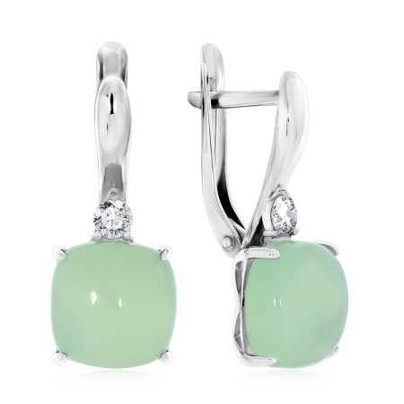 Купить оптом серьги из серебра с халцедоном и фианитами 2340600380-69 от Krasnoe