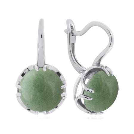 Купить оптом серьги из серебра с синтетическими авантюринами 2340361930-1 от Krasnoe