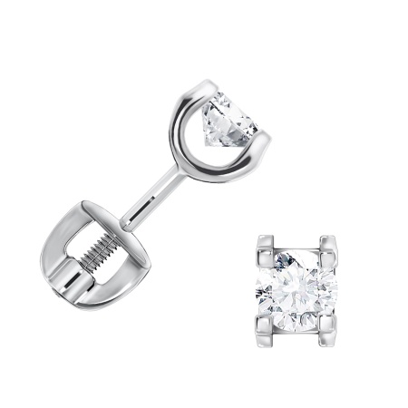 Купить оптом пусеты из серебра с фианитами П340202140 от Krasnoe