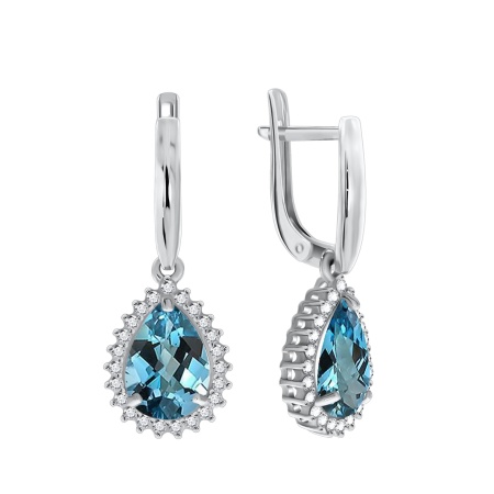 Купить оптом серьги из серебра с фианитами 2340200148л-76 от Krasnoe