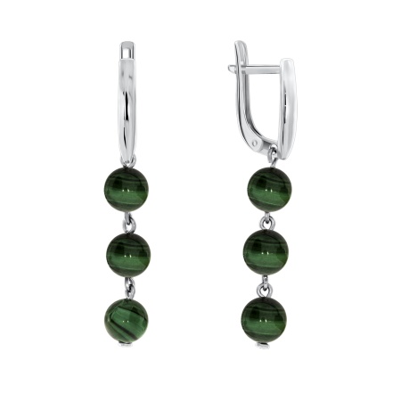 Купить оптом серьги из серебра с малахитами 2340380309 от Krasnoe