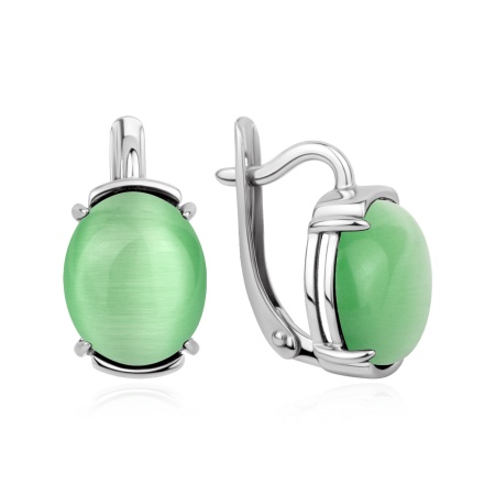 Купить оптом серьги из серебра с кошачий глазами 2340266596-60 от Krasnoe