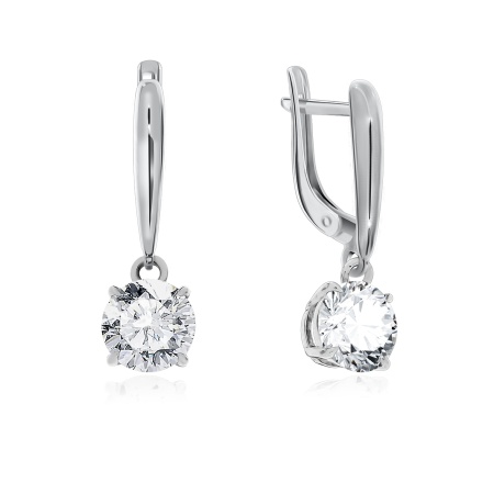 Купить оптом серьги из серебра с фианитами 2340201807 от Krasnoe