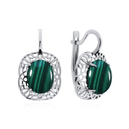 Купить оптом серьги из серебра с малахитами 2340381953 от Krasnoe