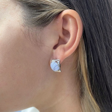 Купить оптом серьги из серебра с агатами 2340391395-84 от Krasnoe