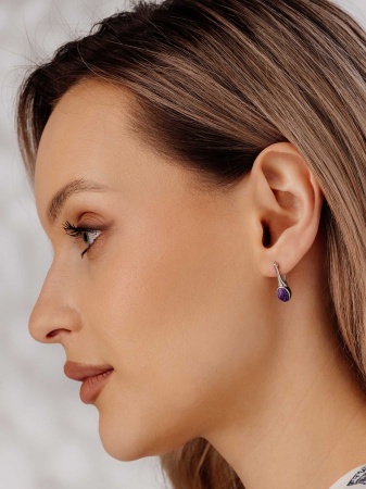 Купить оптом серьги из серебра с чароитами 2340465035 от Krasnoe