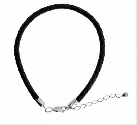 Купить оптом браслет из серебра с шнур кожаныйом 4340404114-17 от Krasnoe