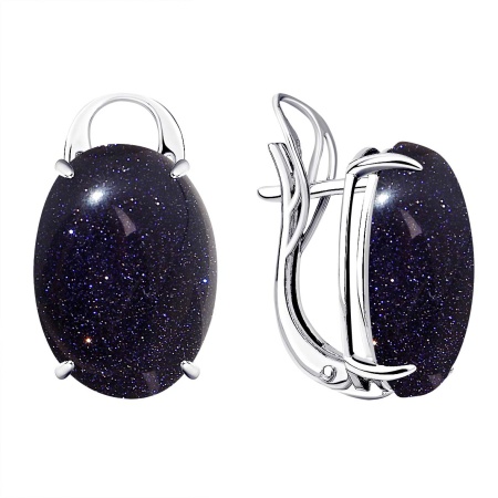 Купить оптом серьги из серебра с синтетическими авантюринами 2340365045 от Krasnoe