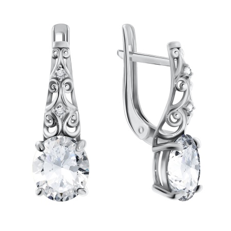 Купить оптом серьги из серебра с фианитами 2340200122 от Krasnoe