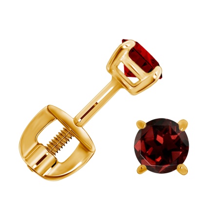 Купить оптом пусеты из серебра с гранатами П320150040 от Krasnoe