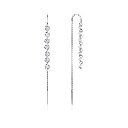 Купить оптом серьги из серебра с фианитами 2340200755 от Krasnoe