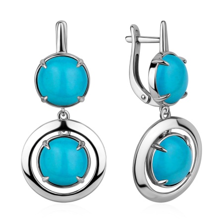 Купить оптом серьги из серебра с бирюзой 2340316371 от Krasnoe
