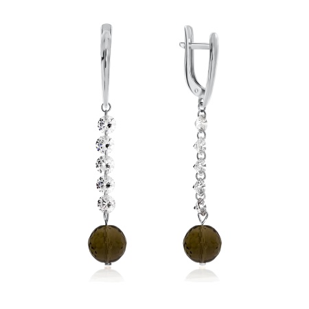 Купить оптом серьги из серебра с топазами и фианитами 2340100624 от Krasnoe