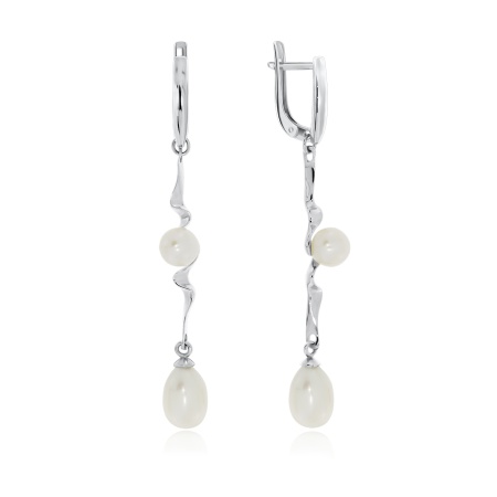 Купить оптом серьги из серебра с жемчугом и жемчугами 2340050816 от Krasnoe