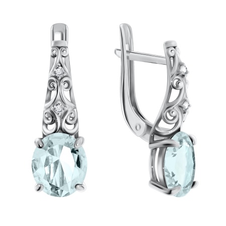 Купить оптом серьги из серебра с кварцем и фианитами 2340180122-79 от Krasnoe