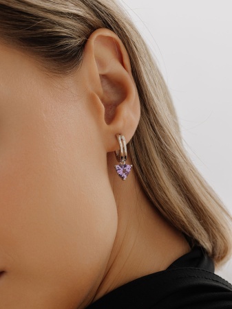 Купить оптом серьги из серебра с аметистами 2340065540 от Krasnoe