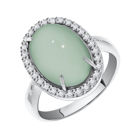 Купить оптом кольцо из серебра с халцедоном и фианитами 1340600253-69 от Krasnoe