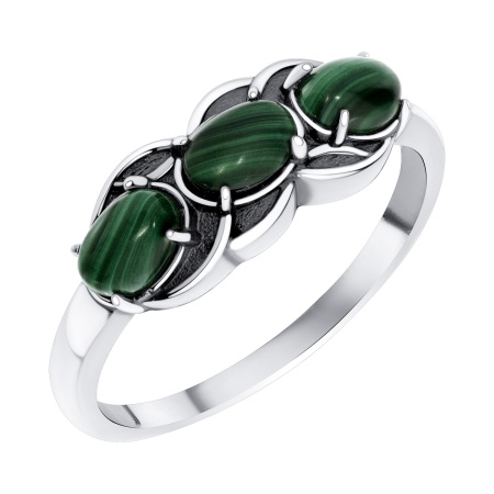 Купить оптом кольцо из серебра с малахитами 1310385764 от Krasnoe