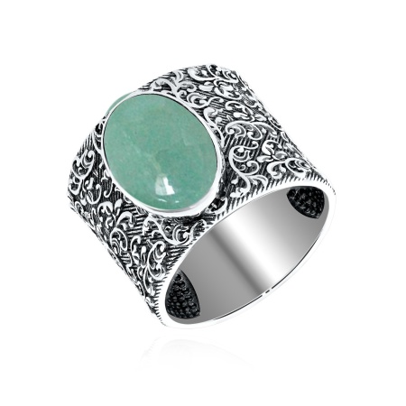 Купить оптом кольцо из серебра с авантюрином 1310361371-1-60 от Krasnoe