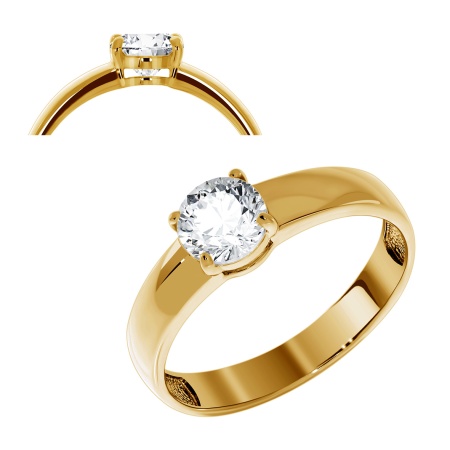 Купить оптом кольцо из серебра с фианитами 1320200254 от Krasnoe