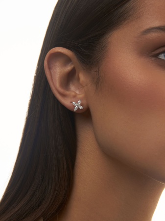 Купить оптом пусеты из серебра с фианитами 2340205421 от Krasnoe