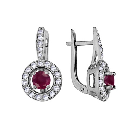 Купить оптом серьги из серебра с рубином 2R206261 от Krasnoe