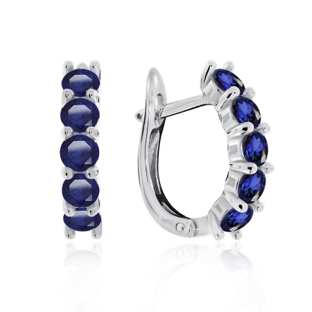 Купить оптом серьги из серебра с сапфирами 2340031321-2 от Krasnoe