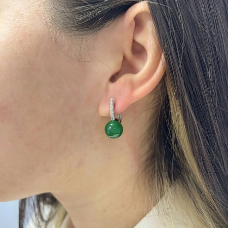 Купить оптом серьги из серебра с агатами и фианитами 2340391558л-60 от Krasnoe