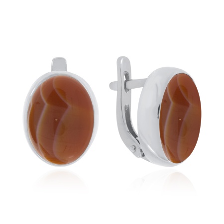 Купить оптом серьги из серебра с сердоликами 2340681796 от Krasnoe