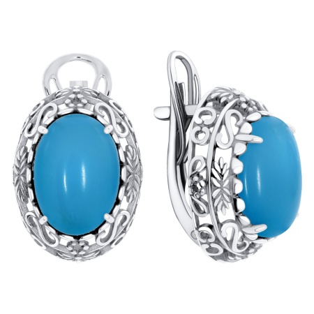 Купить оптом серьги из серебра с бирюзой 2310Б25723 от Krasnoe
