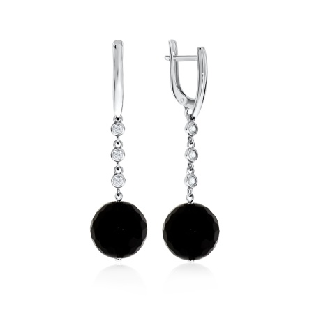 Купить оптом серьги из серебра с ониксами 2340431225л от Krasnoe