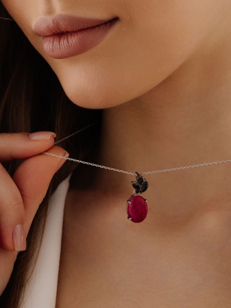 Купить оптом подвеска из серебра с агатом и фианитами 3348390886-2-37 от Krasnoe