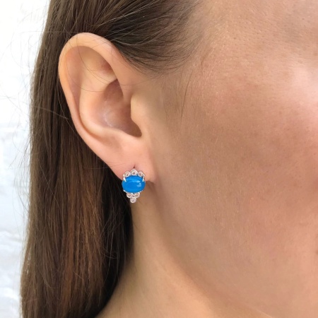 Купить оптом серьги из серебра с агатами и фианитами 2340390971л-70 от Krasnoe