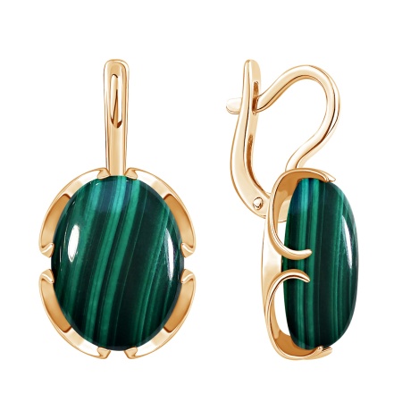 Купить оптом серьги из серебра с малахитами 2320385133 от Krasnoe