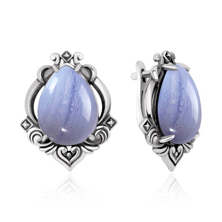 Купить оптом серьги из серебра с агатами 2310395992-84 от Krasnoe