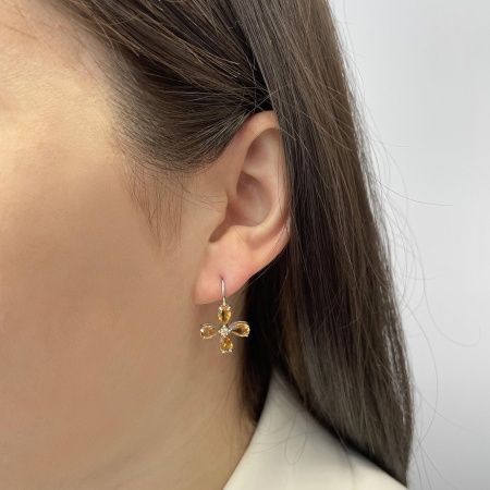 Купить оптом серьги из серебра с цитринами 2340111090 от Krasnoe