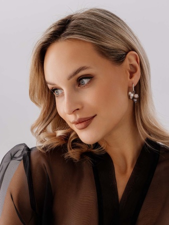 Купить оптом серьги из серебра с жемчугами 2340244883-29 от Krasnoe