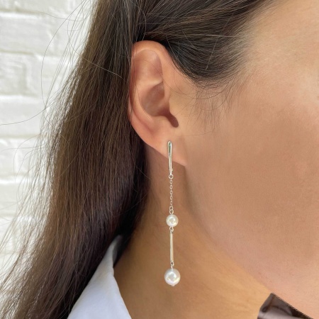 Купить оптом серьги из серебра с жемчугами 2340241298 от Krasnoe