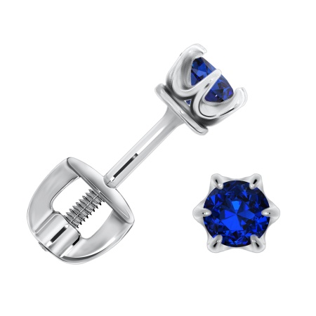 Купить оптом пусеты из серебра с наносапфирами П340880232-82 от Krasnoe