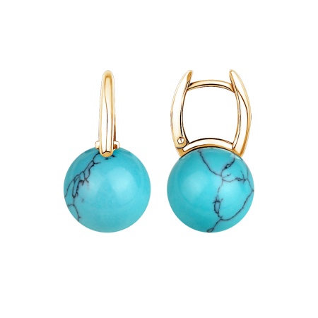 Купить оптом серьги из серебра с бирюзой 2320Б24318 от Krasnoe