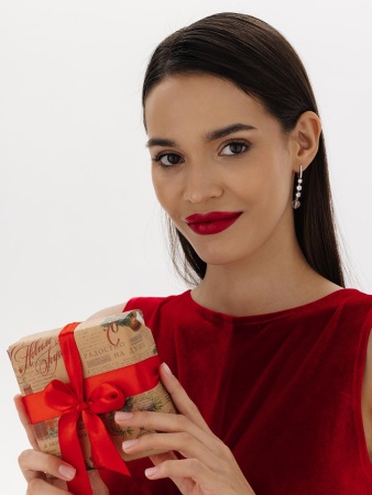 Купить оптом серьги из серебра с хрусталём и фианитами 2340521510 от Krasnoe