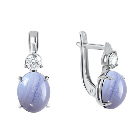 Купить оптом серьги из серебра с агатами и фианитами 2340390367-70 от Krasnoe