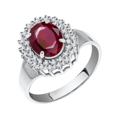 Купить оптом кольцо из серебра с кварцем и фианитами 1340180145л-37 от Krasnoe