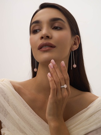 Купить оптом серьги из серебра с кварцем 2340100710-6-30 от Krasnoe