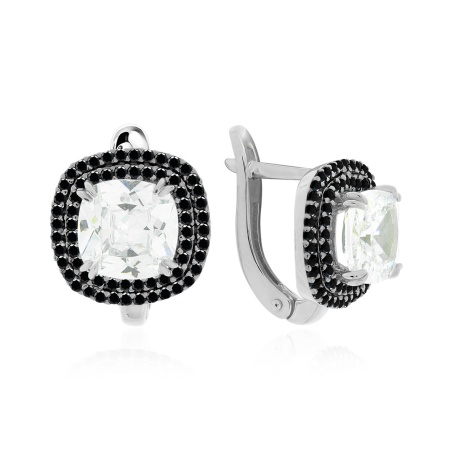 Купить оптом серьги из серебра с фианитами и ситаллами 2348201562л-11 от Krasnoe