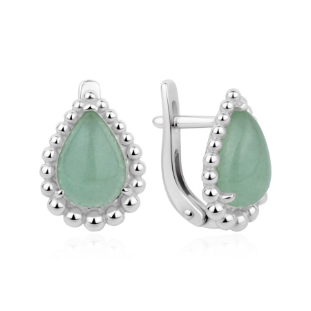 Купить оптом серьги из серебра с авантюринами 2340366643-1-60 от Krasnoe