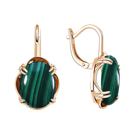 Купить оптом серьги из серебра с малахитами 2320381997 от Krasnoe