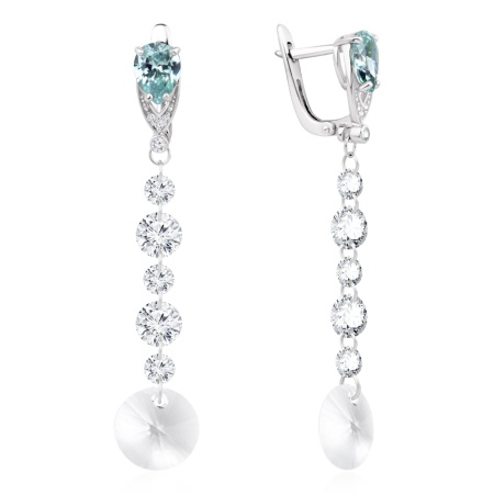 Купить оптом серьги из серебра с кристаллами и фианитами 2340690767л-4-68 от Krasnoe