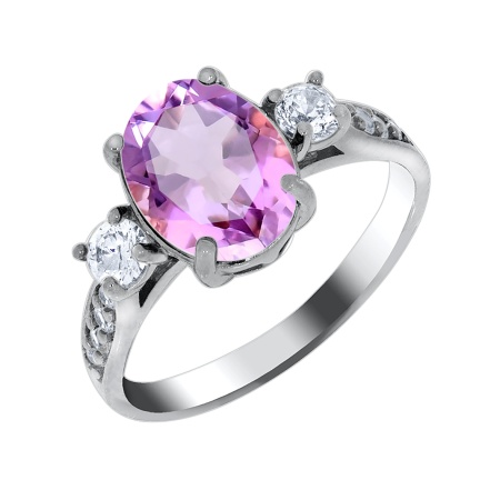 Купить оптом кольцо из серебра с кварцем и фианитами 1340180188л-92 от Krasnoe